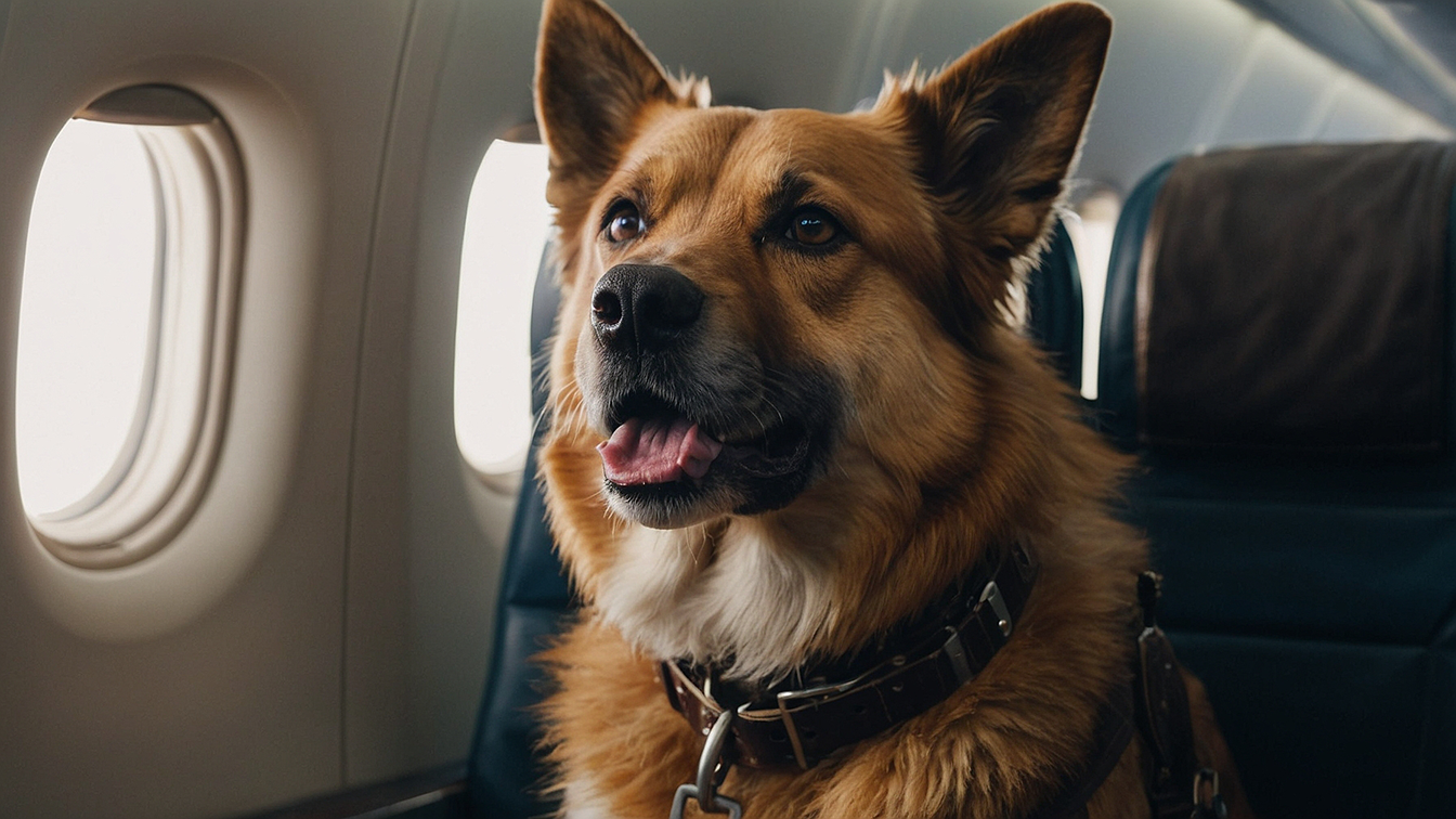 Dog on a plane Dog on a plane