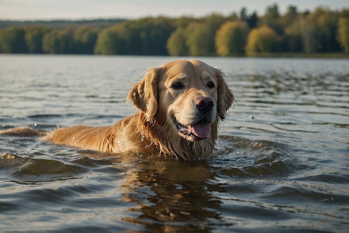 Golden Retriever Swimming Golden Retriever Swimming