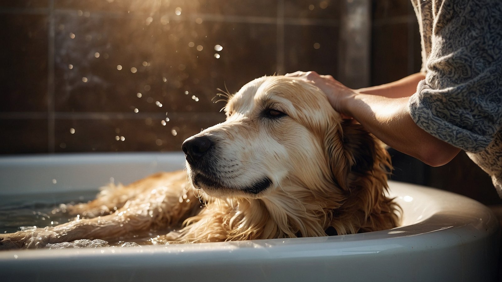 Dog in a tub Dog in a tub