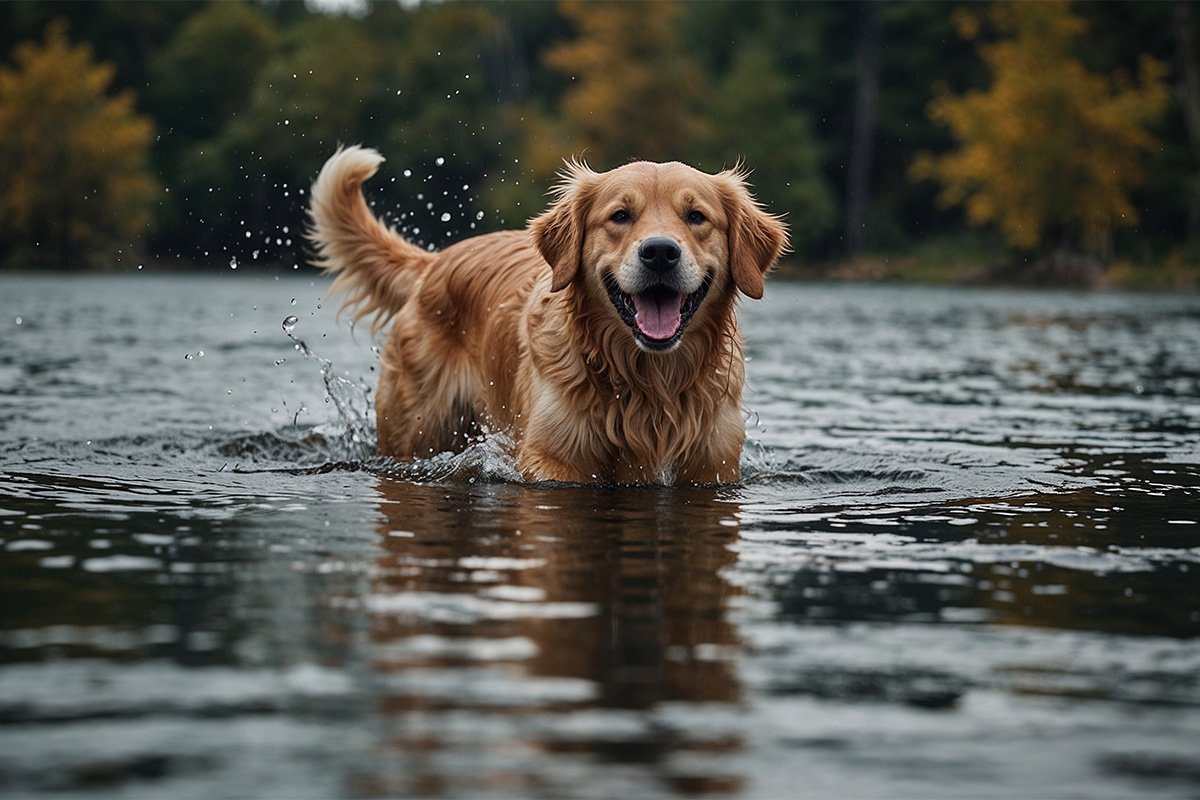 Golden Retriever Swimming Golden Retriever Swimming